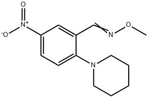 5-NITRO-2-PIPERIDINOBENZENECARBALDEHYDE O-METHYLOXIME Struktur