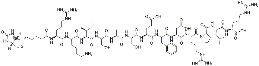 BIOTINYL-ARG-LYS-ILE-SER-ALA-SER-GLU-PHE-ASP-ARG-PRO-LEU-ARG-OH Struktur