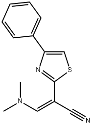 (Z)-3-(DIMETHYLAMINO)-2-(4-PHENYL-1,3-THIAZOL-2-YL)-2-PROPENENITRILE Struktur