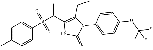 5-ETHYL-4-(1-[(4-METHYLPHENYL)SULFONYL]ETHYL)-1-[4-(TRIFLUOROMETHOXY)PHENYL]-1,3-DIHYDRO-2H-IMIDAZOL-2-ONE Struktur