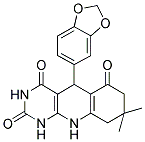 5-(1,3-BENZODIOXOL-5-YL)-8,8-DIMETHYL-5,8,9,10-TETRAHYDROPYRIMIDO[4,5-B]QUINOLINE-2,4,6(1H,3H,7H)-TRIONE Struktur