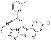 (Z)-3-[2-(2,4-DICHLOROPHENYL)-5,6,7,8-TETRAHYDROIMIDAZO[2,1-B][1,3]BENZOTHIAZOL-3-YL]-2-(3-METHYLPHENYL)-2-PROPENENITRILE Struktur