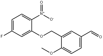 3-(5-FLUORO-2-NITRO-PHENOXYMETHYL)-4-METHOXY-BENZALDEHYDE Struktur