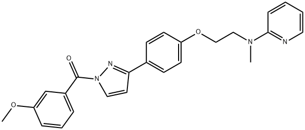 (3-METHOXYPHENYL)[3-(4-(2-[METHYL(2-PYRIDINYL)AMINO]ETHOXY)PHENYL)-1H-PYRAZOL-1-YL]METHANONE Struktur