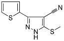 5-(METHYLTHIO)-3-(2-THIENYL)-1H-PYRAZOLE-4-CARBONITRILE Struktur