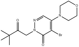 4-BROMO-2-(3,3-DIMETHYL-2-OXOBUTYL)-5-MORPHOLINO-3(2H)-PYRIDAZINONE Struktur