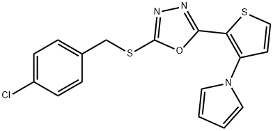 2-[(4-CHLOROBENZYL)SULFANYL]-5-[3-(1H-PYRROL-1-YL)-2-THIENYL]-1,3,4-OXADIAZOLE Struktur