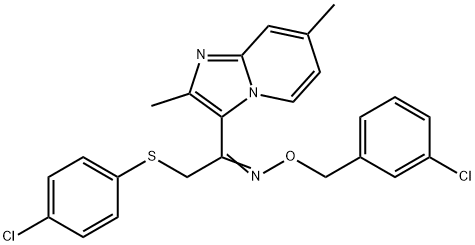 2-[(4-CHLOROPHENYL)SULFANYL]-1-(2,7-DIMETHYLIMIDAZO[1,2-A]PYRIDIN-3-YL)-1-ETHANONE O-(3-CHLOROBENZYL)OXIME Struktur