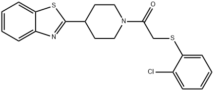 1-[4-(1,3-BENZOTHIAZOL-2-YL)PIPERIDINO]-2-[(2-CHLOROPHENYL)SULFANYL]-1-ETHANONE Struktur