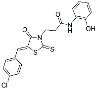 3-[(5Z)-5-(4-CHLOROBENZYLIDENE)-4-OXO-2-THIOXO-1,3-THIAZOLIDIN-3-YL]-N-(2-HYDROXYPHENYL)PROPANAMIDE Struktur