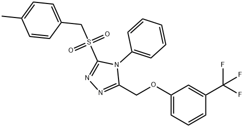 3-[(4-METHYLBENZYL)SULFONYL]-4-PHENYL-5-([3-(TRIFLUOROMETHYL)PHENOXY]METHYL)-4H-1,2,4-TRIAZOLE Struktur