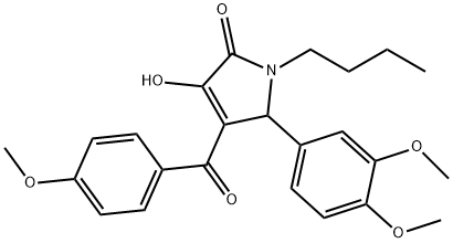 1-BUTYL-5-(3,4-DIMETHOXYPHENYL)-3-HYDROXY-4-(4-METHOXYBENZOYL)-1H-PYRROL-2(5H)-ONE Struktur