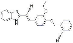 (E)-2-((4-(2-(1H-BENZO[D]IMIDAZOL-2-YL)-2-CYANOVINYL)-2-ETHOXYPHENYL1H-BENZO[D]IMIDAZOL-2-YL)-2-CYANOVINYL)-2-ETHOXYPHENOXY)METHYL)BENZONITRILE Struktur