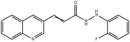 (E)-N'-(2-FLUOROPHENYL)-3-(3-QUINOLINYL)-2-PROPENOHYDRAZIDE Struktur