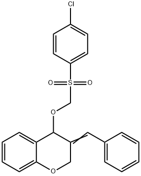 4-([(4-CHLOROPHENYL)SULFONYL]METHOXY)-3-[(E)-PHENYLMETHYLIDENE]CHROMANE Struktur