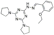 (E)-2-(2-(2-ETHOXYBENZYLIDENE)HYDRAZINYL)-4,6-DI(PYRROLIDIN-1-YL)-1,3,5-TRIAZINE Struktur