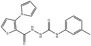 N-(3-METHYLPHENYL)-2-([3-(1H-PYRROL-1-YL)-2-THIENYL]CARBONYL)-1-HYDRAZINECARBOXAMIDE Struktur