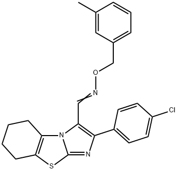 2-(4-CHLOROPHENYL)-5,6,7,8-TETRAHYDROIMIDAZO[2,1-B][1,3]BENZOTHIAZOLE-3-CARBALDEHYDE O-(3-METHYLBENZYL)OXIME Struktur