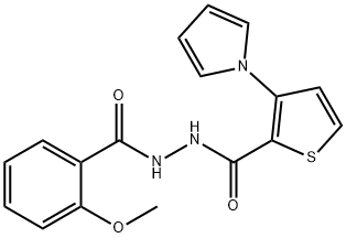 N'-(2-METHOXYBENZOYL)-3-(1H-PYRROL-1-YL)-2-THIOPHENECARBOHYDRAZIDE Struktur