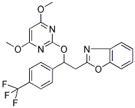 2-[2-((4,6-DIMETHOXYPYRIMIDIN-2-YL)OXY)-2-(4-(TRIFLUOROMETHYL)PHENYL)ETHYL]BENZOXAZOLE Struktur