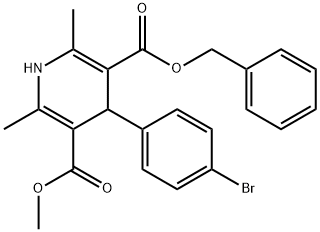 3-BENZYL 5-METHYL 4-(4-BROMOPHENYL)-2,6-DIMETHYL-1,4-DIHYDRO-3,5-PYRIDINEDICARBOXYLATE Struktur