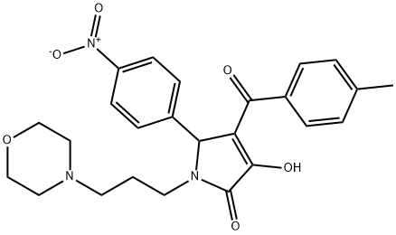 3-HYDROXY-4-(4-METHYLBENZOYL)-1-(3-MORPHOLINOPROPYL)-5-(4-NITROPHENYL)-1H-PYRROL-2(5H)-ONE Struktur