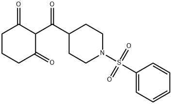 2-([1-(PHENYLSULFONYL)-4-PIPERIDINYL]CARBONYL)-1,3-CYCLOHEXANEDIONE Struktur