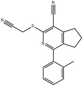 3-[(CYANOMETHYL)SULFANYL]-1-(2-METHYLPHENYL)-6,7-DIHYDRO-5H-CYCLOPENTA[C]PYRIDINE-4-CARBONITRILE Struktur