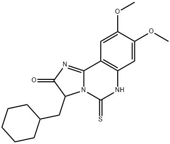 3-(CYCLOHEXYLMETHYL)-8,9-DIMETHOXY-5-THIOXO-5,6-DIHYDROIMIDAZO[1,2-C]QUINAZOLIN-2(3H)-ONE Struktur