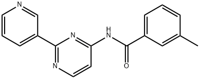 3-METHYL-N-[2-(3-PYRIDINYL)-4-PYRIMIDINYL]BENZENECARBOXAMIDE Struktur