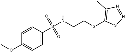 4-METHOXY-N-(2-[(4-METHYL-1,2,3-THIADIAZOL-5-YL)SULFANYL]ETHYL)BENZENESULFONAMIDE Struktur