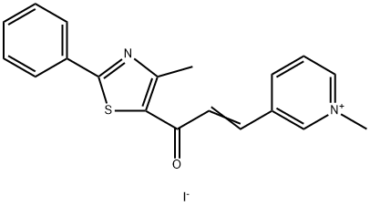 1-METHYL-3-[(E)-3-(4-METHYL-2-PHENYL-1,3-THIAZOL-5-YL)-3-OXO-1-PROPENYL]PYRIDINIUM IODIDE Struktur