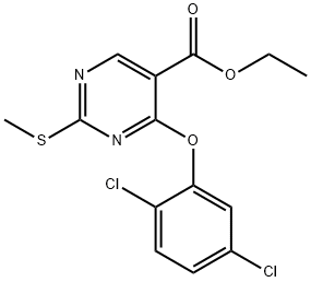 ETHYL 4-(2,5-DICHLOROPHENOXY)-2-(METHYLSULFANYL)-5-PYRIMIDINECARBOXYLATE Struktur