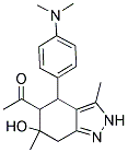 1-{4-[4-(DIMETHYLAMINO)PHENYL]-6-HYDROXY-3,6-DIMETHYL-4,5,6,7-TETRAHYDRO-2H-INDAZOL-5-YL}ETHANONE Struktur