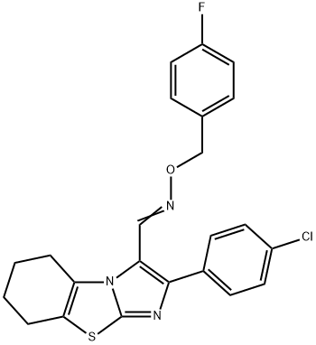 2-(4-CHLOROPHENYL)-5,6,7,8-TETRAHYDROIMIDAZO[2,1-B][1,3]BENZOTHIAZOLE-3-CARBALDEHYDE O-(4-FLUOROBENZYL)OXIME Struktur