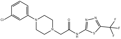 2-[4-(3-CHLOROPHENYL)PIPERAZINO]-N-[5-(TRIFLUOROMETHYL)-1,3,4-THIADIAZOL-2-YL]ACETAMIDE Struktur