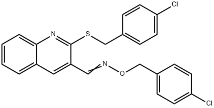 2-[(4-CHLOROBENZYL)SULFANYL]-3-QUINOLINECARBALDEHYDE O-(4-CHLOROBENZYL)OXIME Struktur