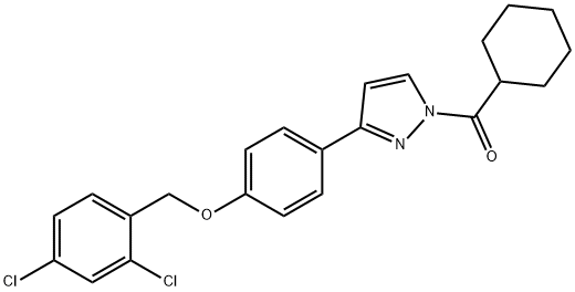 CYCLOHEXYL(3-(4-[(2,4-DICHLOROBENZYL)OXY]PHENYL)-1H-PYRAZOL-1-YL)METHANONE Struktur