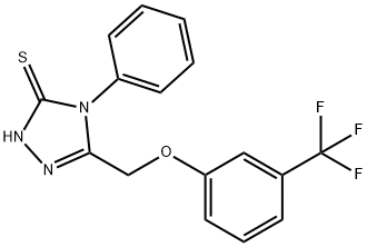 4-PHENYL-5-([3-(TRIFLUOROMETHYL)PHENOXY]METHYL)-4H-1,2,4-TRIAZOL-3-YLHYDROSULFIDE Struktur