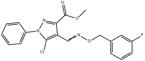 METHYL 5-CHLORO-4-(([(3-FLUOROBENZYL)OXY]IMINO)METHYL)-1-PHENYL-1H-PYRAZOLE-3-CARBOXYLATE Struktur