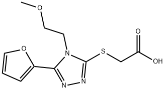 [5-FURAN-2-YL-4-(2-METHOXY-ETHYL)-4H-[1,2,4]TRIAZOL-3-YLSULFANYL]-ACETIC ACID Struktur