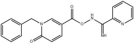 N'-([(1-BENZYL-6-OXO-1,6-DIHYDRO-3-PYRIDINYL)CARBONYL]OXY)-2-PYRIDINECARBOXIMIDAMIDE Struktur