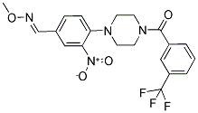 3-NITRO-4-(4-[3-(TRIFLUOROMETHYL)BENZOYL]PIPERAZINO)BENZENECARBALDEHYDE O-METHYLOXIME Struktur