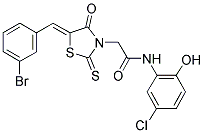 2-[(5Z)-5-(3-BROMOBENZYLIDENE)-4-OXO-2-THIOXO-1,3-THIAZOLIDIN-3-YL]-N-(5-CHLORO-2-HYDROXYPHENYL)ACETAMIDE Struktur