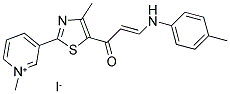 1-METHYL-3-(4-METHYL-5-[(E)-3-(4-TOLUIDINO)-2-PROPENOYL]-1,3-THIAZOL-2-YL)PYRIDINIUM IODIDE Struktur