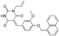 (Z)-1-ALLYL-5-(3-METHOXY-4-(NAPHTHALEN-1-YLMETHOXY)BENZYLIDENE)PYRIMIDINE-2,4,6(1H,3H,5H)-TRIONE Struktur