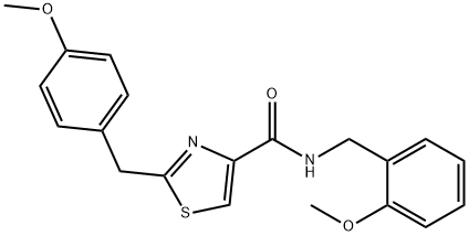 N-(2-METHOXYBENZYL)-2-(4-METHOXYBENZYL)-1,3-THIAZOLE-4-CARBOXAMIDE Struktur