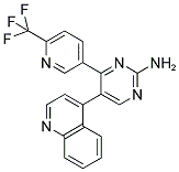 5-(QUINOLIN-4-YL)-4-(6-(TRIFLUOROMETHYL)PYRIDIN-3-YL)PYRIMIDINE-2-AMINE Struktur