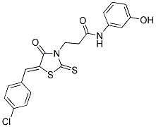 3-[(5Z)-5-(4-CHLOROBENZYLIDENE)-4-OXO-2-THIOXO-1,3-THIAZOLIDIN-3-YL]-N-(3-HYDROXYPHENYL)PROPANAMIDE Struktur