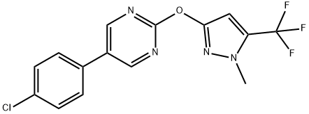 5-(4-CHLOROPHENYL)-2-([1-METHYL-5-(TRIFLUOROMETHYL)-1H-PYRAZOL-3-YL]OXY)PYRIMIDINE Struktur